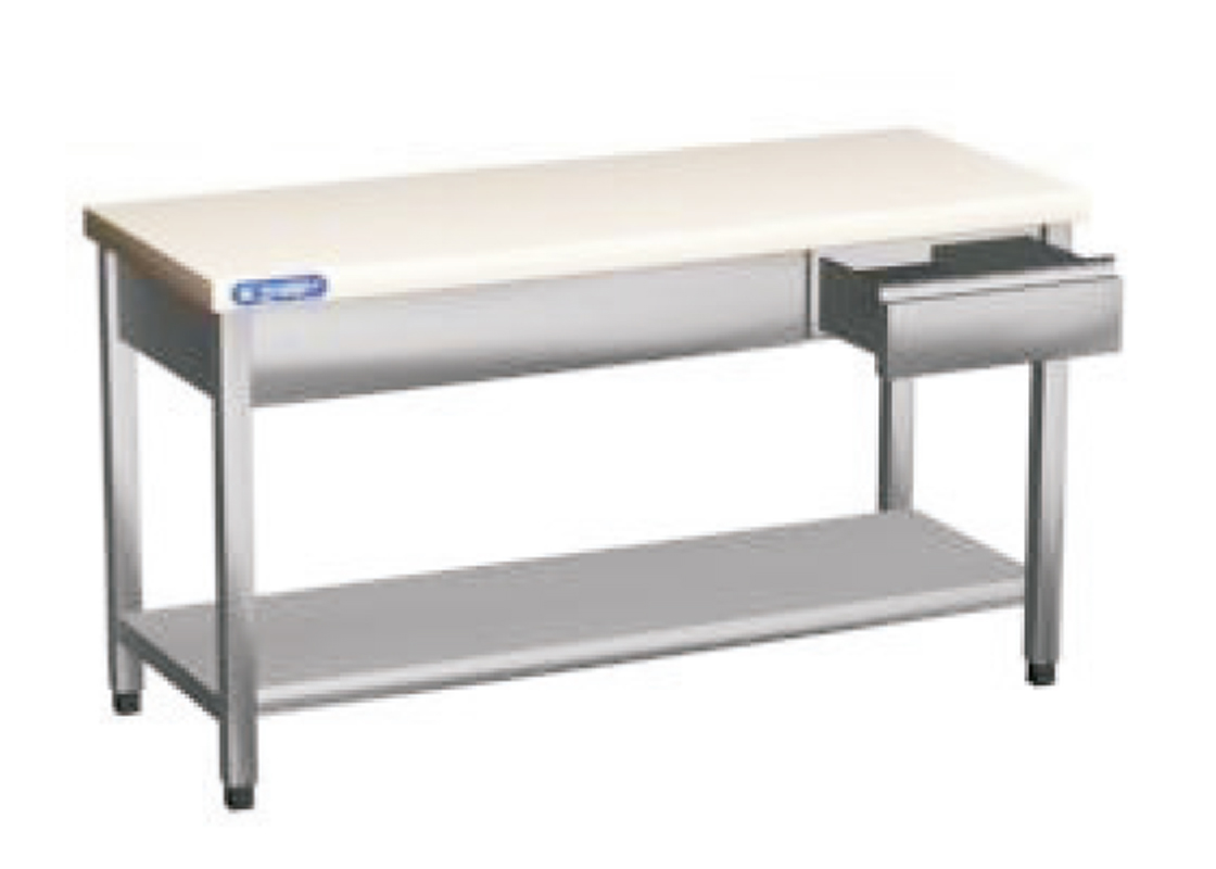 Wooden top, with bottom shelf and up stand with drawer(60)